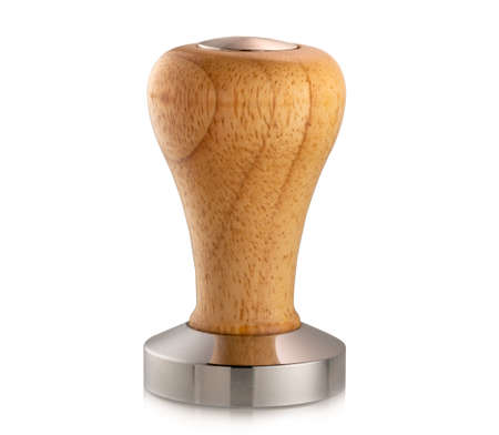espresso tamper isolated on white background.の写真素材