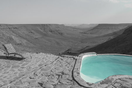 On the Etendeka Plateau with view of the Klip River valley, Grootberg, Namibia, Africaの写真素材