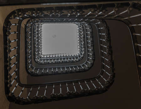 Beautiful stairs and stairwell in an historic, old building in Geneva, Switzerland