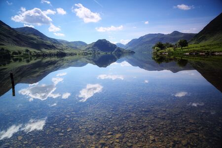 Lake reflectionの写真素材