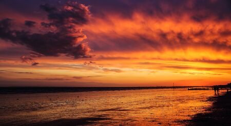 Sunset walkの写真素材