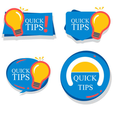 Set of colorful helpful tips badge collection illustrationのイラスト素材