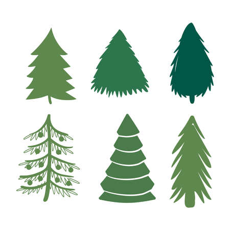 Christmas Tree Icons Set.のイラスト素材