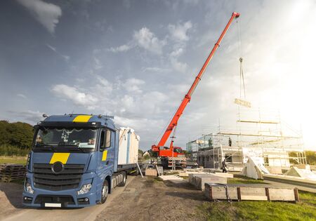 Construction of a Single Family Home with the Help of a Crane