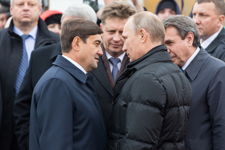 Moscow, Russia - November 24, 2015: Vladimir Vladimirovich Putin Russian President in carのeditorial素材