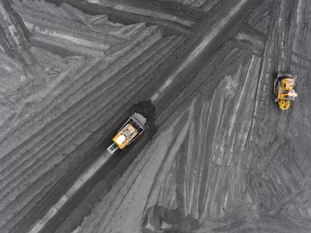 Open pit mine, breed sorting, mining coal, extractive industryの写真素材