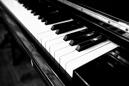 Keys of the old piano in the cafeの写真素材