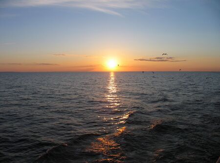 Sunset at lakeの写真素材
