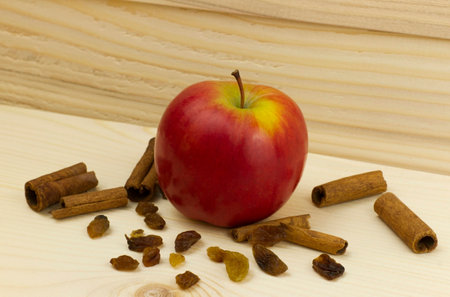 fresh juicy Apple with cinnamonの写真素材