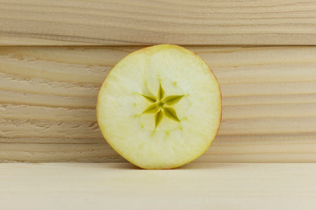 cut fresh juicy natural sour appleの写真素材