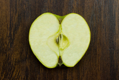 apple green juicy fresh tropical sliced exotic vitamin fruitの写真素材