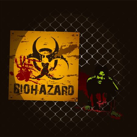 Infection sign beside the road at nightのイラスト素材