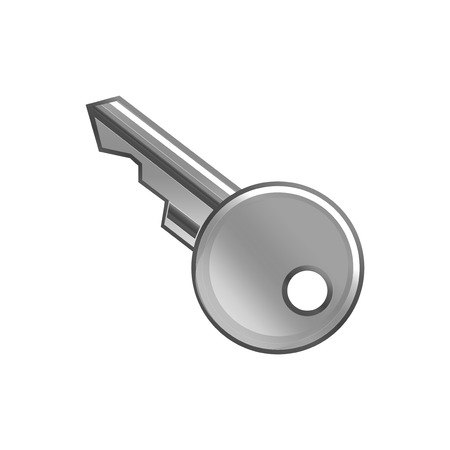 grey metal key vector illustration open house objectのイラスト素材