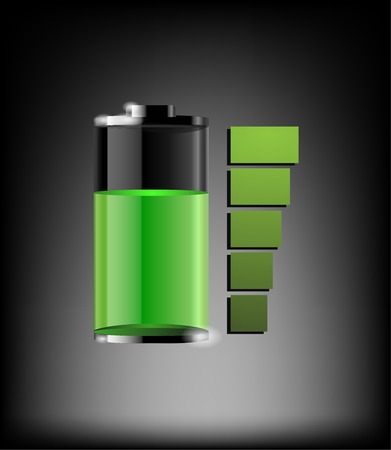 Vector battery icon element glassyのイラスト素材