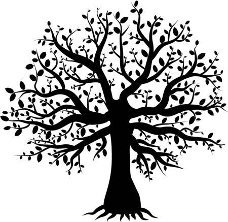 abstract vector tree with  leavesのイラスト素材