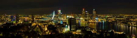 Skyline Rotterdam at nightの写真素材