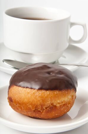 Chocolate donut with coffeeの写真素材