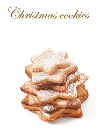 christmas cookie isolated on a white backgroundの写真素材