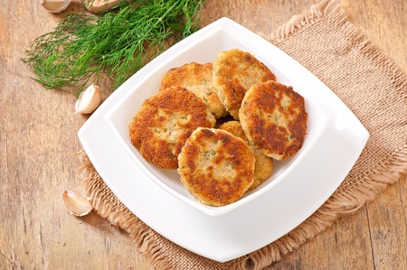 cutlets cauliflower with dill and garlicの写真素材