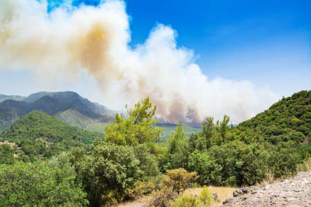 Wildfires in Turkey. Kemer. Mountain ranges