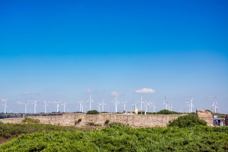 View from Cape Kaliakra to an offshore wind farm in Bulgaria.
