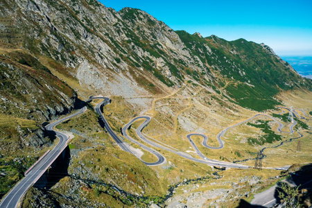 The most beautiful roads in Romania. Transfagaras. Fagaras mountains.の写真素材
