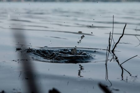 Glassy water dropの写真素材