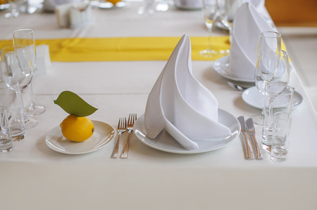 Festive table settingの写真素材