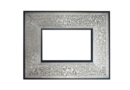 Gray metal frame on a white .の写真素材