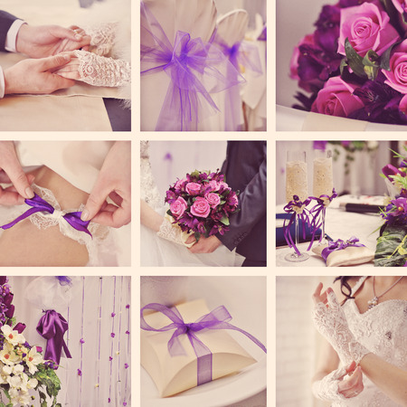 Wedding collage in vintage style.の写真素材