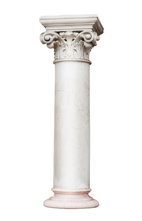 White column isolated on a white background.の写真素材
