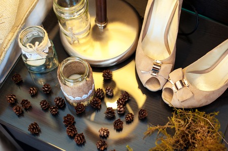 beautiful wedding decor for a photo shoot.の写真素材