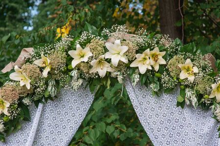 part of the arch for the wedding ceremony.の写真素材