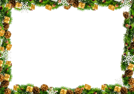 Christmas frame isolated on a white background.の写真素材