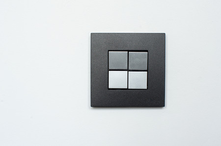 double gray switch on the wall.の写真素材