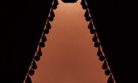 dark curtains or drapes in theater.