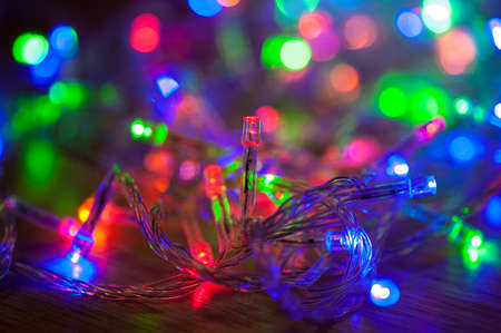 Colorful bokeh background for greeting or christmas card