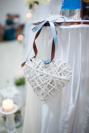 Decorative heart decoration on wedding.の写真素材