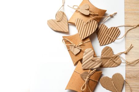 background card with hearts for Valentine's day with space for your text.の写真素材