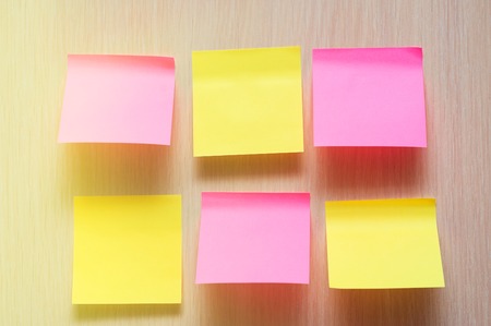 colorful leaves notes pinned on the wall.