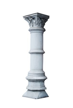 architectural column in classical style isolated on white background.の写真素材