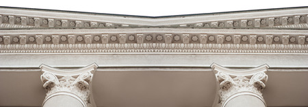 Detail of architectural molding on the facade of the building.の写真素材