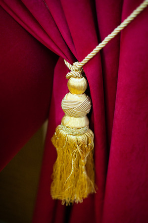 brush on a red velvet theater curtain.の写真素材