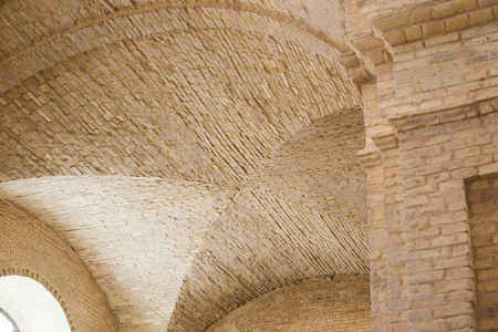brick lancet arch ceiling in the fortress.の写真素材