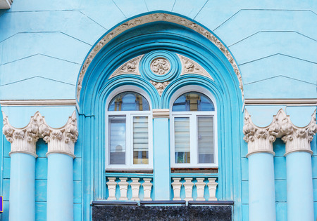 architecture of the historic building. Facade with pillars and Arch.の写真素材