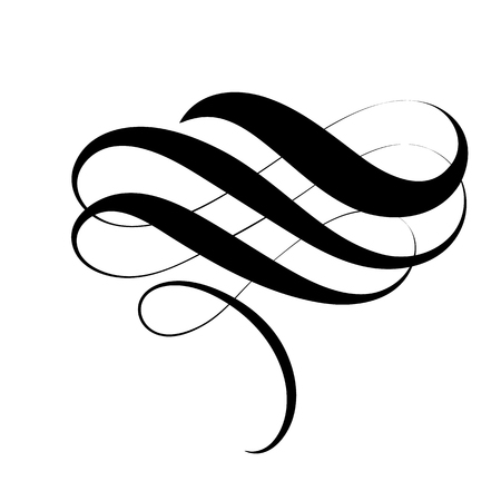 vintage flourish decorative art calligraphy whorls for text.のイラスト素材