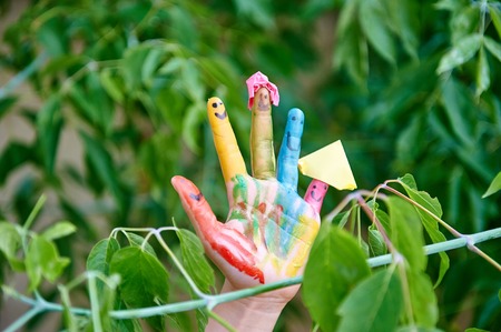 Childs hand painted in different colors