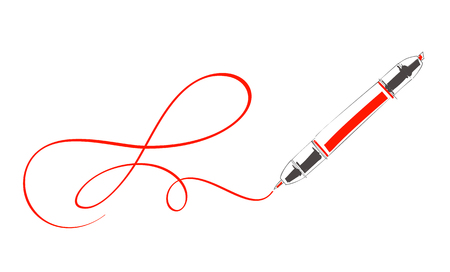 Sketch doodles waterproof marking pen. Brush marker pen, vector illustrationのイラスト素材