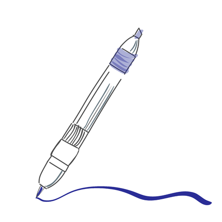 Sketch doodles waterproof marking pen. Brush marker pen, vector illustrationのイラスト素材