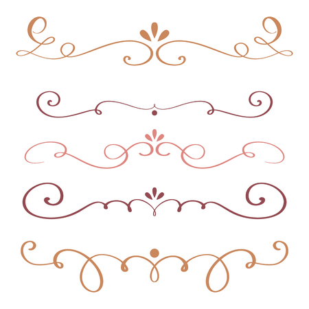 Art calligraphy flourish of vintage decorative whorls for design. vector illustrationのイラスト素材